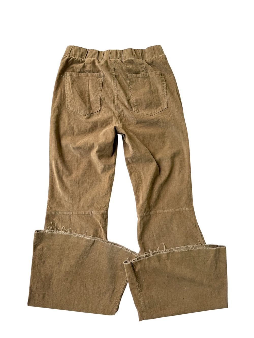 Wishlist Pull-On Stretchy Camel Brown Corduroy Flare Pants Retro 70’s Medium - Picture 4 of 5